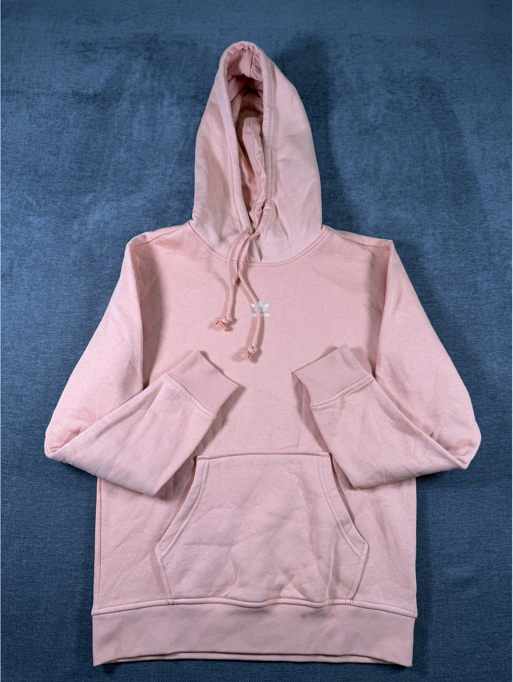 Adidas Pink Hoodie with White Logo Embroidery, Size XS